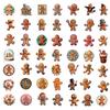 50 Cartoon Gingerbread Man Stickers Guitar Notebook Suitcase DIY Waterproof Stickers