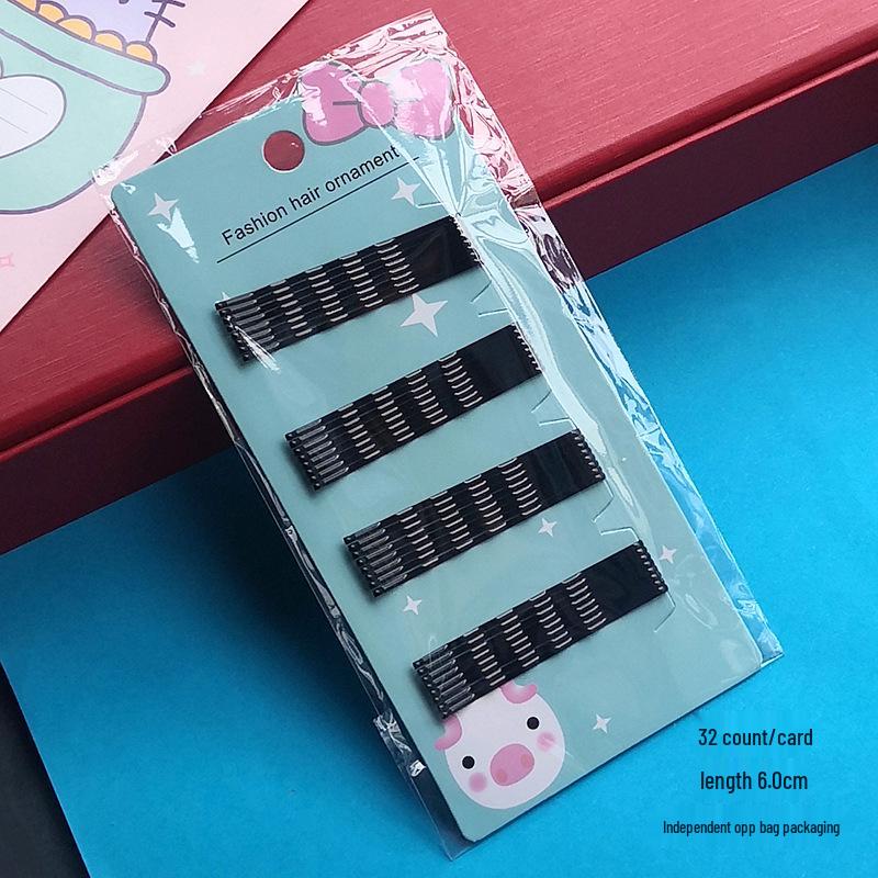 Trendy Frosted BB Side Clips Set - Fashionable Drip Oil Hair Clips in Independent Packaging
