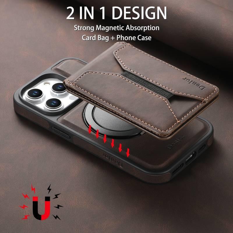 Denior Applicable iPhone17Pro Magnetic Rotary Stand Mobile Phone Case Magsafe Function Card Case Apple 16