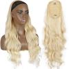 MISS WIG Women Natural Body Wavy Long Ponytail Hair Extensions Synthetic Drawstring Ponytails Black Blonde Hairpiece Daily Use