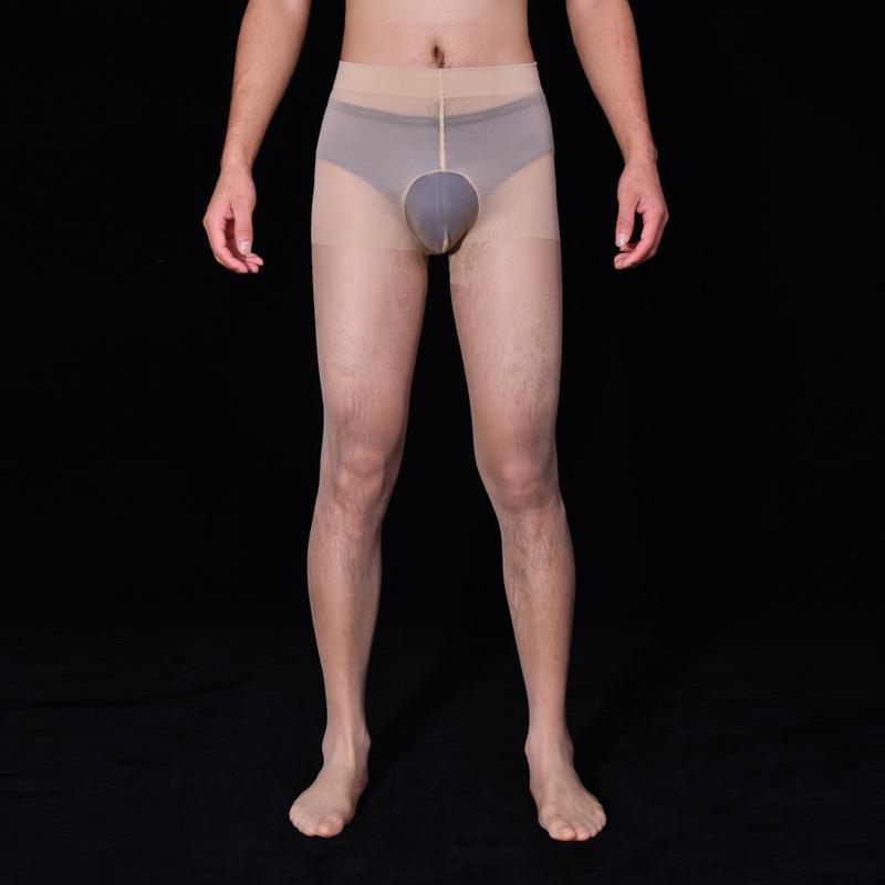 Qinghe Plus Size Men's Ultra-Thin Leggings - High Elasticity & Customizable Length