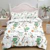 Kids Cartoon Dinosaur Bedding Set KingQueenFull Size Cute Animal World Duvet Cover Orange Yellow Polyester