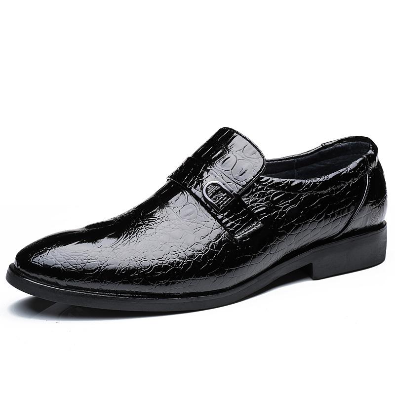 

Men S PU Leather Slip-On Shoes Pointed Toe Formal Business Dress Shoes JZ-1062 44 чёрный