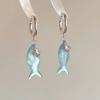 Stylish Blue Fish Pendant Earrings Waterproof Ear Accessories Everyday Wear Dangle Earrings Fashion Jewelry for Women