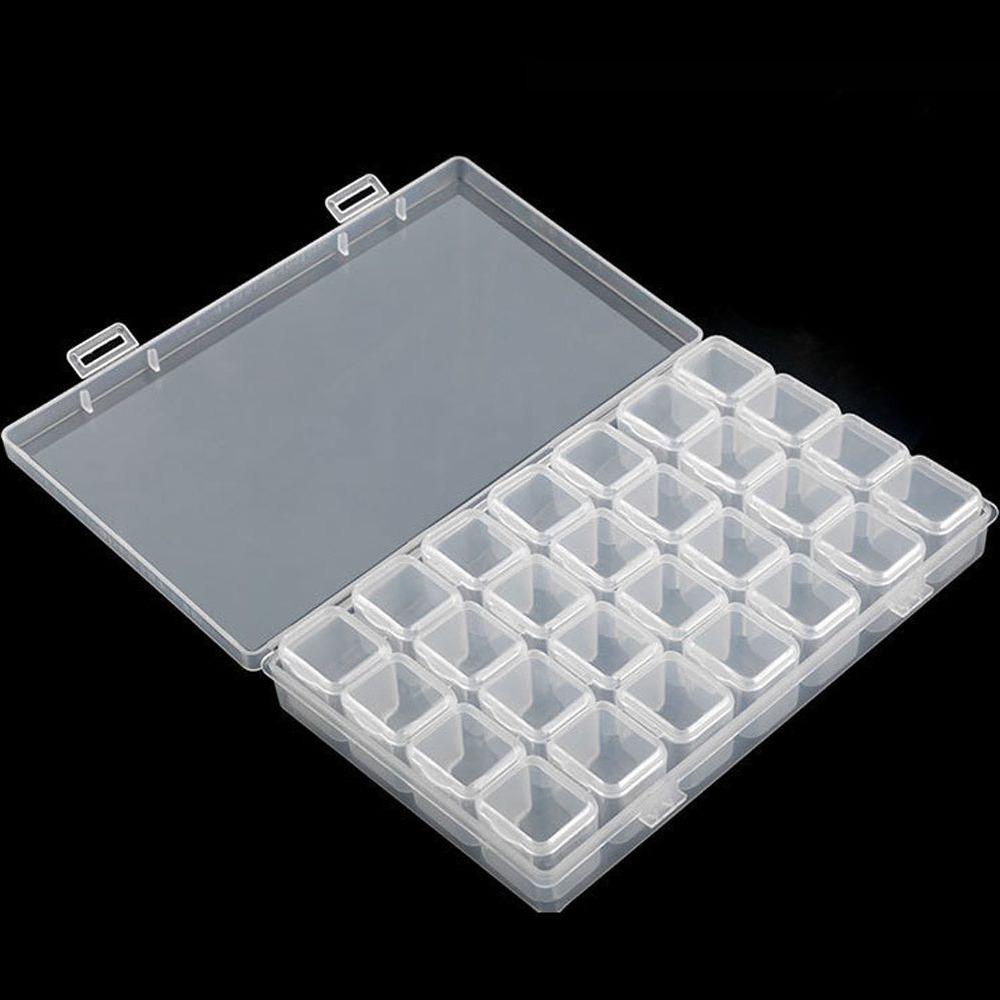 Sealed Empty Nail Art Accessories  Rhinestone Organizer Plastic Storage Box Beads Container