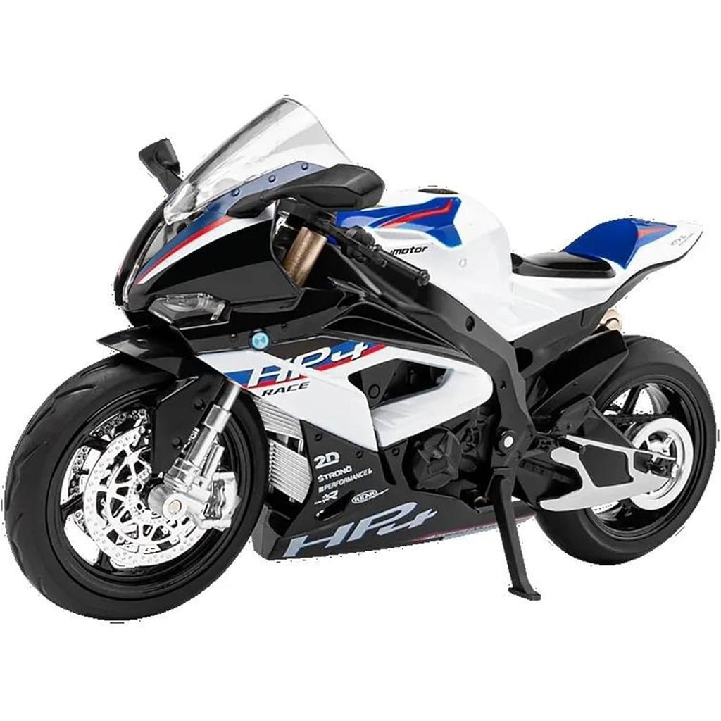 1/12 BMW S1000RR HP4 Race Alloy Top Luxury Sports Motorcycle Model Diecast Metal Road Racing Motorcycle Model Sound Light Kids Gifts