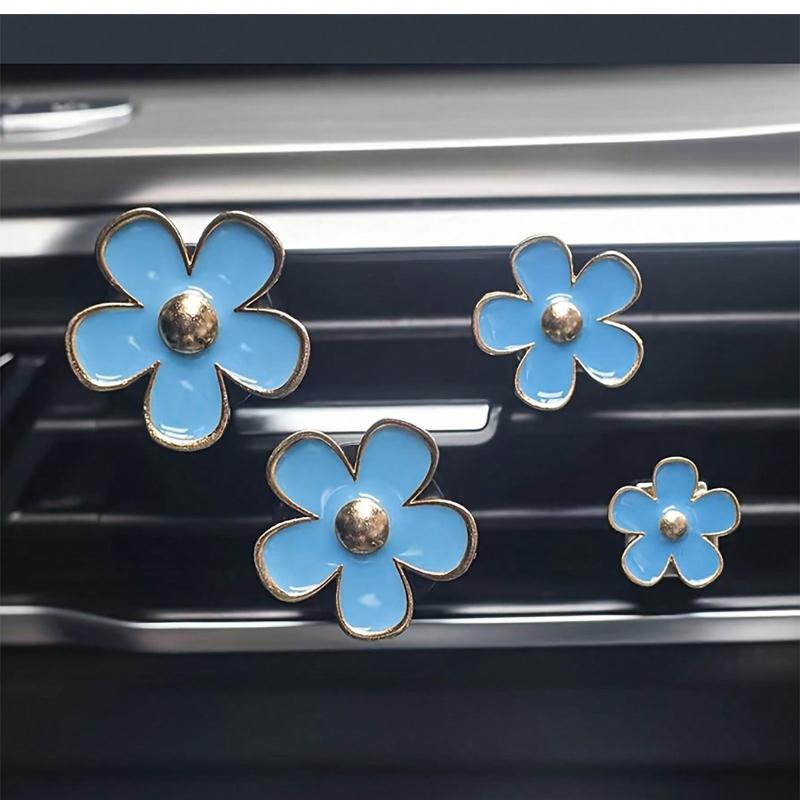 4-Piece Car Air Vent Scented Clip for Vehicle Air Conditioning Vents Flower Decoration Clip