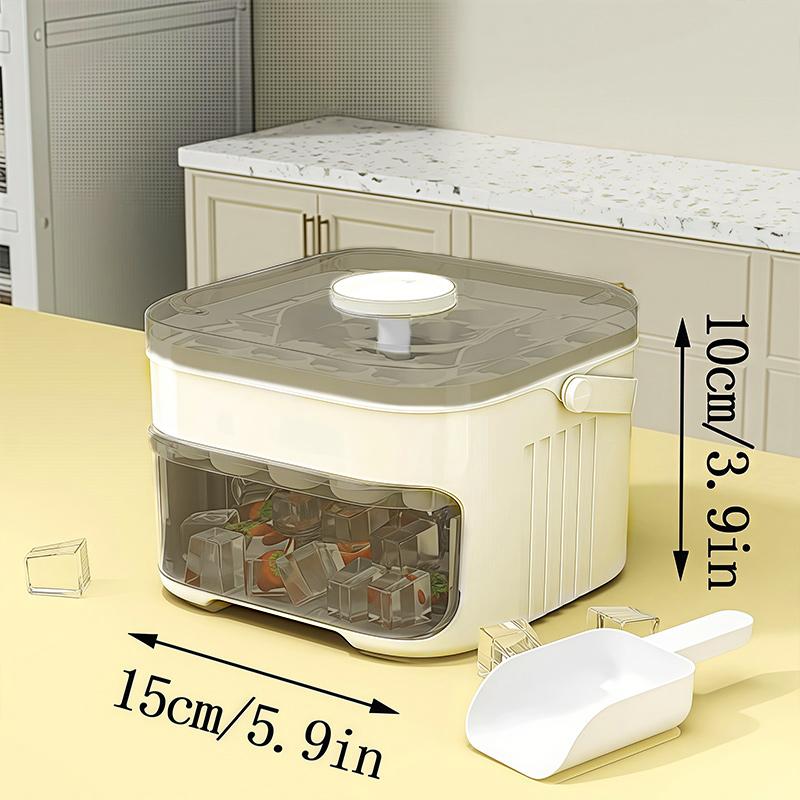 1 Double-layer Ice Cube Mold, Large-capacity Press-type Manual Refrigerator Ice Box, Quick Freezing In the Refrigerator