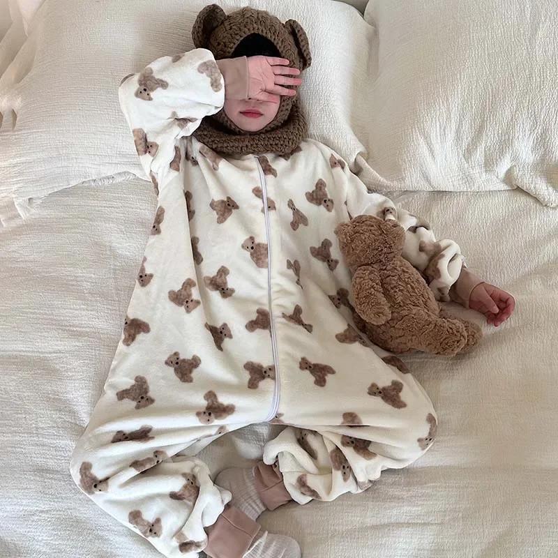 Cartoon Flannel Fleece Children Baby Warm Winter Clothes Toddler Clothing for Girls Boys Kids 1-6T