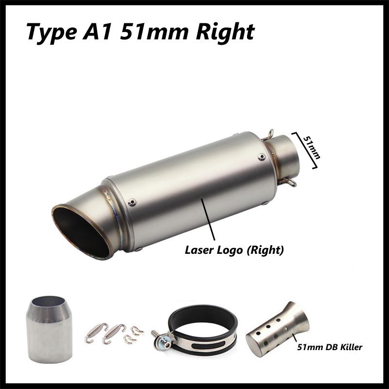51mm 61mm Motorcycle Exhaust Pipe Muffler DB Killer Left Right Side Universal for ER6N SV650 CRF230 Z800 R1 CB650F CB1000R MT07 Muffler