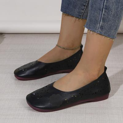 Women Flats Soft Sole Leather Sandals Anti Slip Flat Sole Hollow Breathable Loafers Shoes Lightweight Designer Sneakers Women