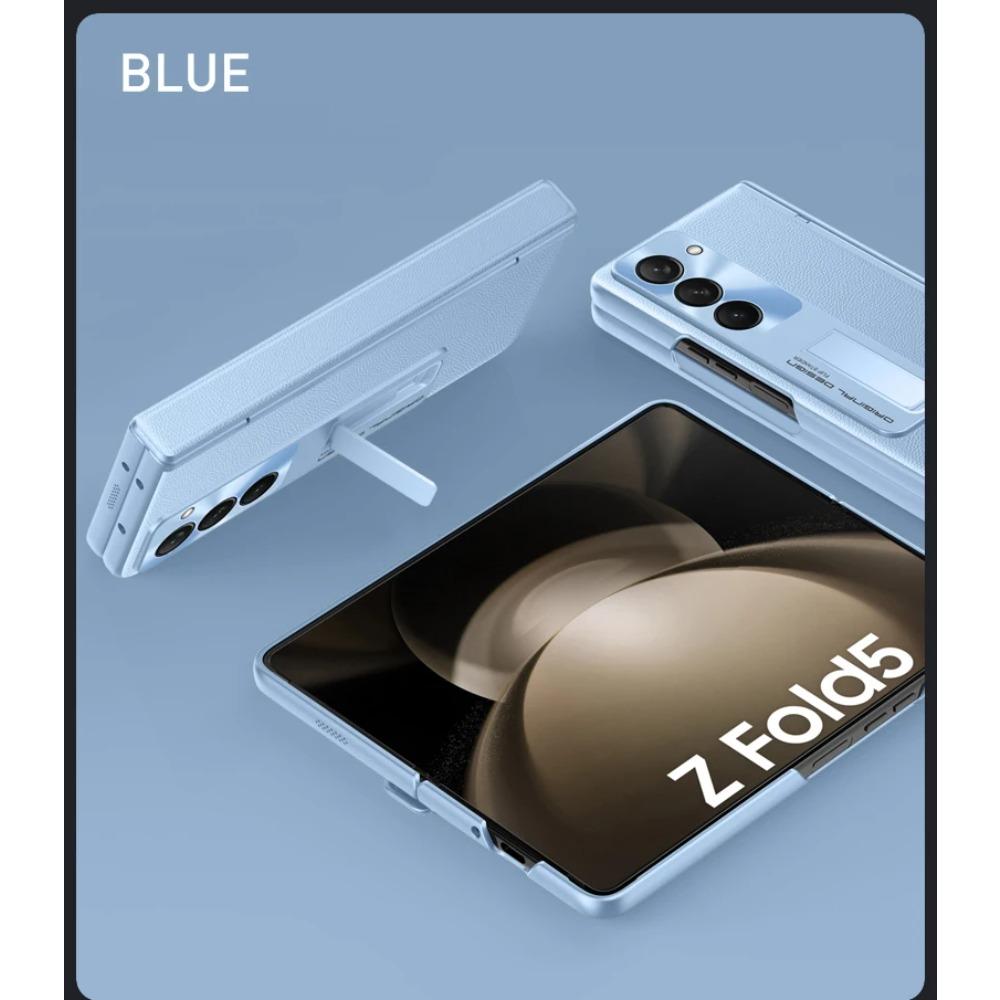 Bracket Case for Samsung Galaxy Z Fold 6 5 4 Fold 5 Front Screen with Film Protection Shockproof Fashion Hinge Skin Feel Cover