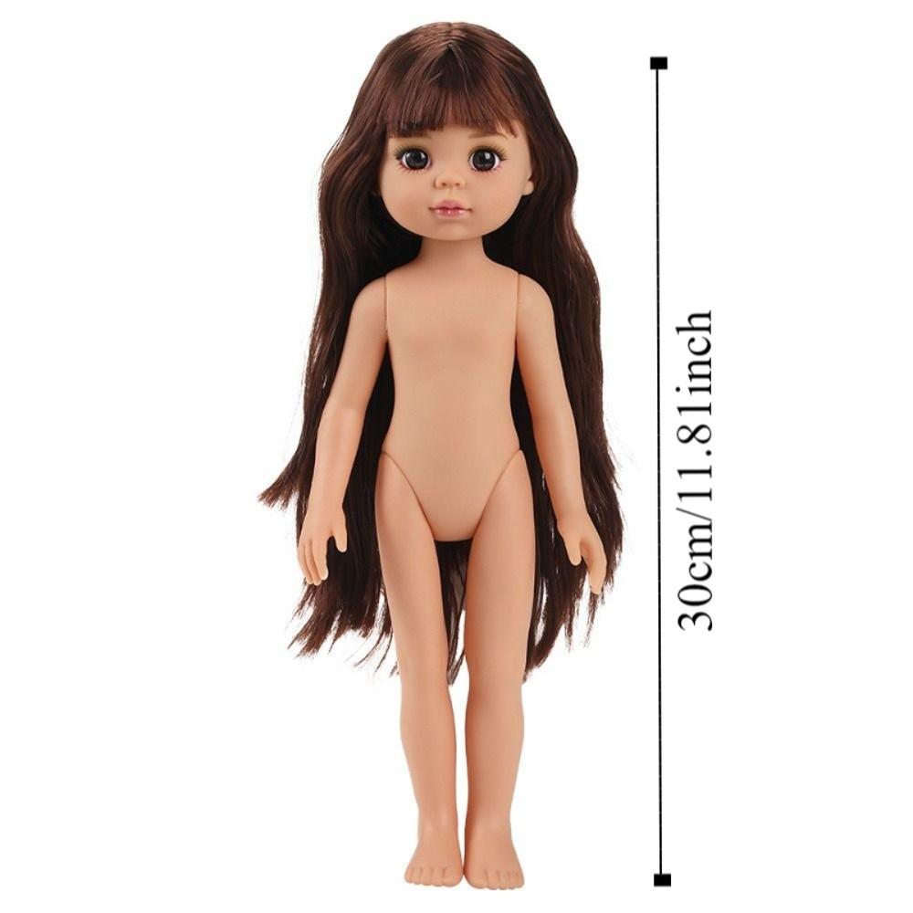 30cm Height Nude Reborn Doll Toy Blonde Hair Humanoid Doll Fashion BJD Girl Doll  DIY Toys