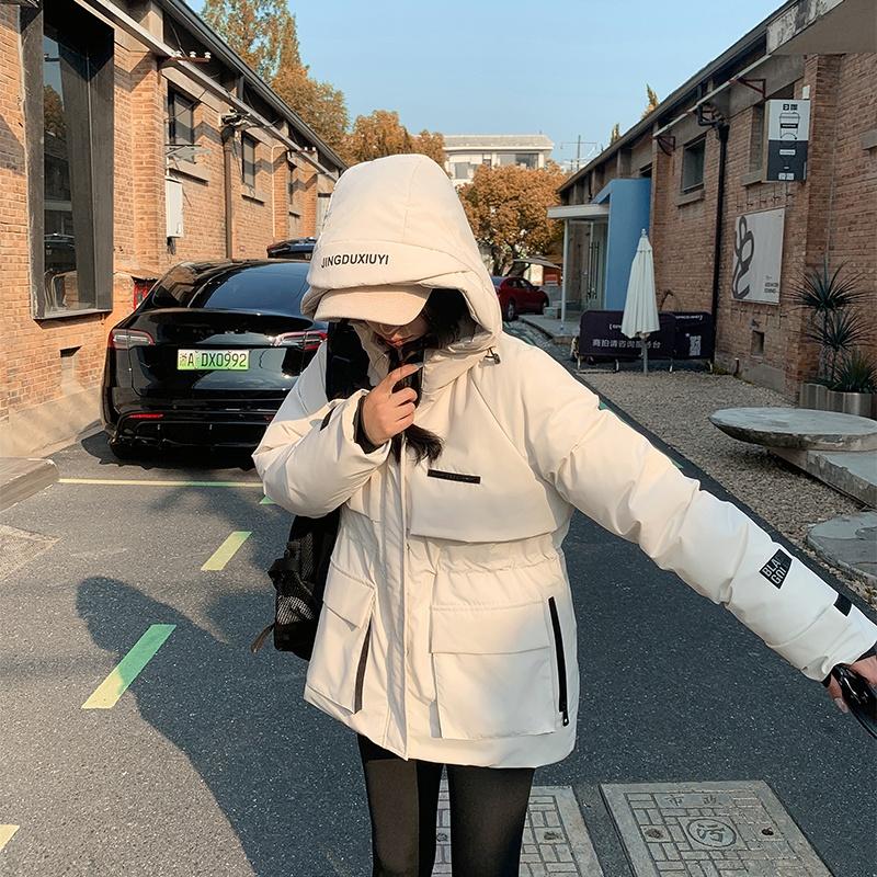 Automne Hiver Épaissir Chaud Parka Femmes Décontracté Doux Couleur Unie Grande Poche Lâche Manteau À Capuche Vestes Vêtements D'extérieur