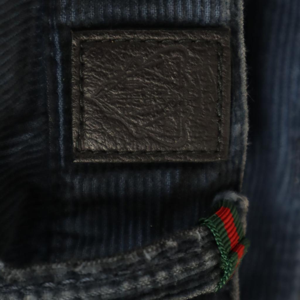 Gucci Made In Italy Corduroy Cargo Pants 44 Navy System Button Fly Men's Used