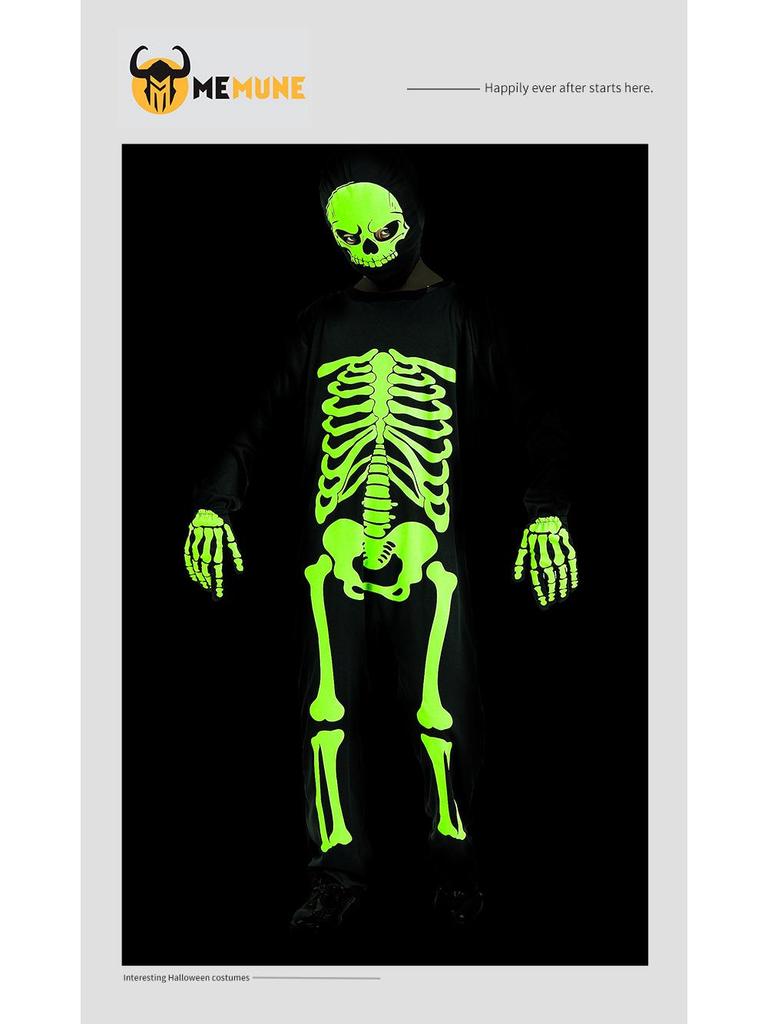 Glow-in-the-Dark Skeleton Suit for Kids - Classic Halloween Costume