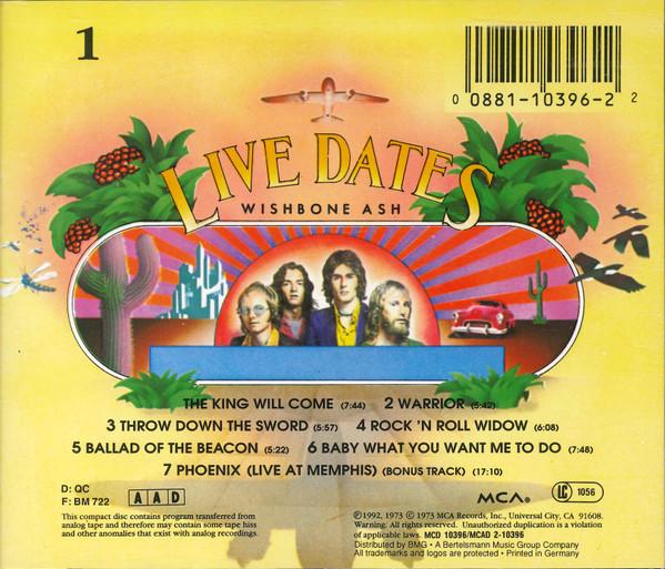 

CD WISHBONE ASH - Live Dates MCD10396 MCA Records 1992 Japan Rock Used
