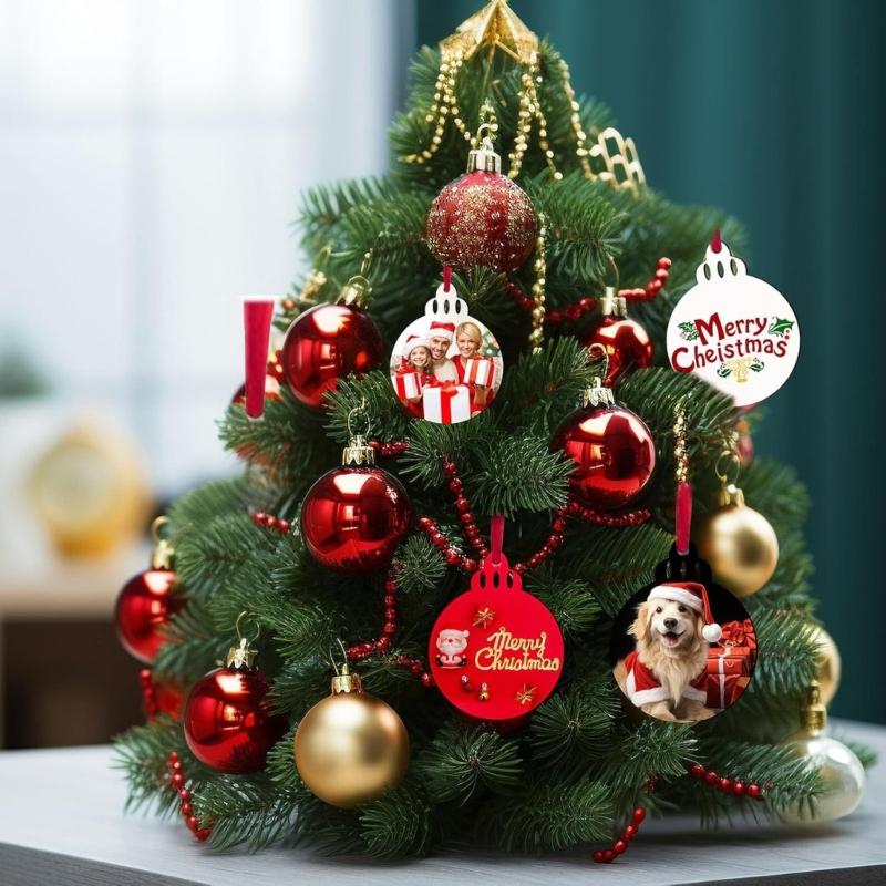 20pcs Portable Acrylic Christmas Decoration Practical Christmas Charm Acrylic Ornament for a Warm Festival Atmosphere