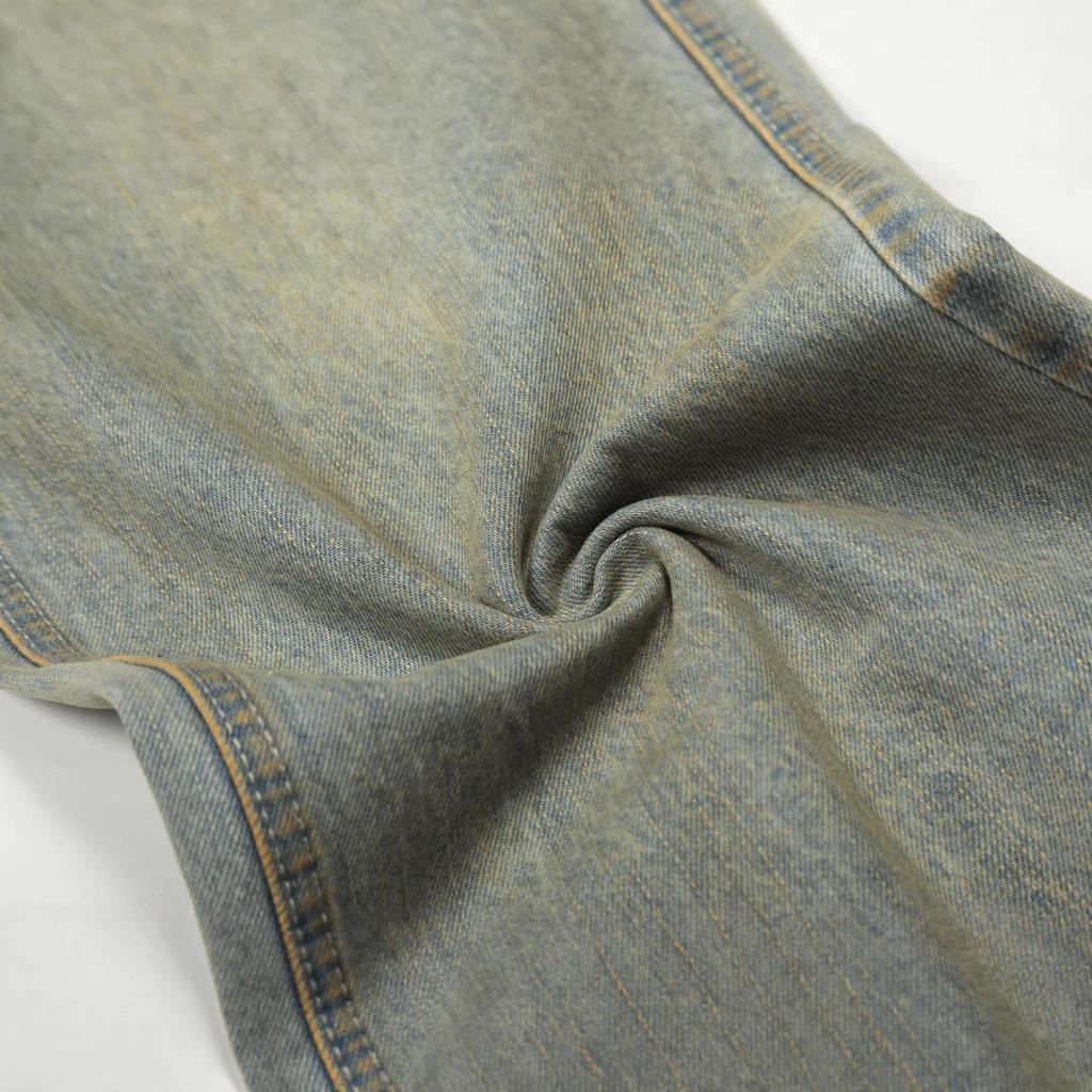 Unisex Retro Distressed Wide-Leg Jeans - Loose Fit, Floor-Length