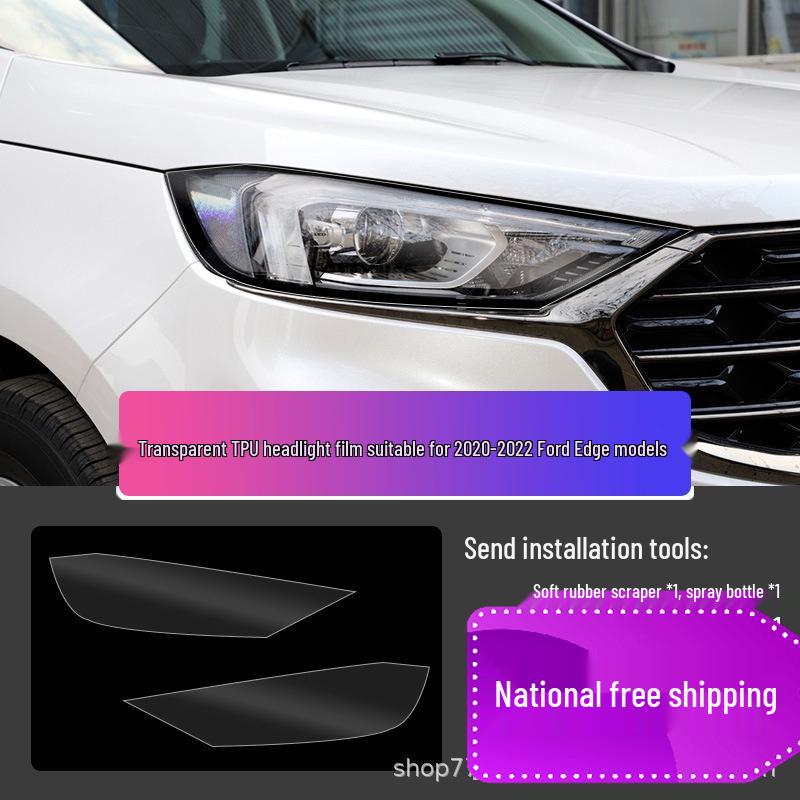 Ford Mondeo/Edge/Explorer Black Headlight & Clear Taillight Film - TPU
