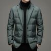 Men's Winter Suit-Style Warm Casual Down Jacket with Detachable Stand Collar, Plus Size Outerwear