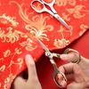 1pc-Flower Vintage Stainless Steel Household Scissors, Square Handle Embroidered Scissors, Student Office Small Scissors