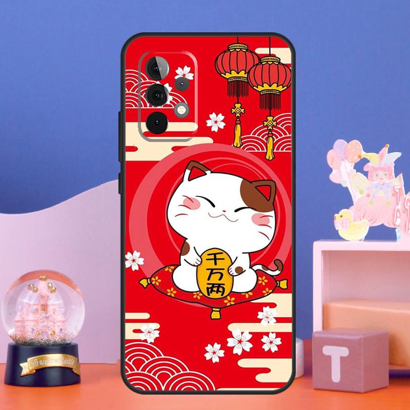 

China cute lucky cat Case For Samsung Galaxy A17 A06 A16 A26 A36 A56 A55 A35 A15 A32 A52 A13 A33 A53 A14 A34 A54 Samsung A35