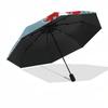 1pc Goldfish Pond Pattern Automatic Folding Umbrella, 8-Rib Durable Frame, Durable Foldable Design - Elegant Gift for Commute yy251210051