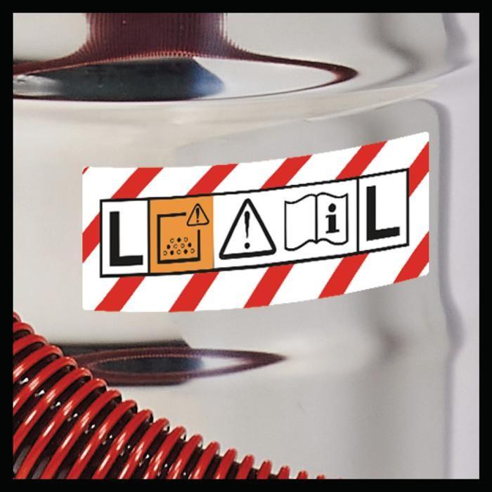 Einhell aspirateur de chantier te-vc 2025 sacl (1 200 w, cuve 25l, classe de poussières l) livré avec accessoires