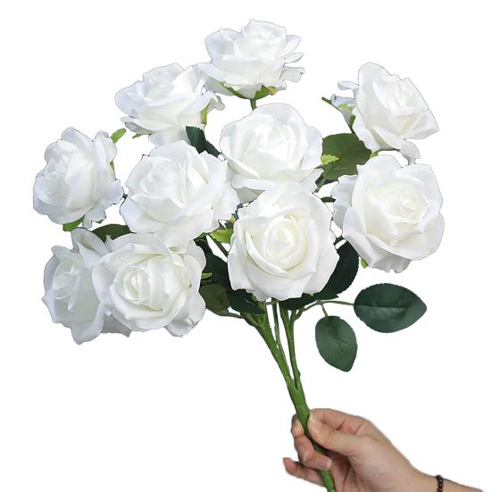 

Artificial Rose 10 Head UV Resistant Fake Silk Flower Valentine s Day Wedding Party Table Centerpiece DIY Vase Faux Bloom Decoration