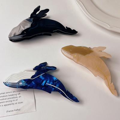 Muweordy Artiglio per Capelli Balena Blu Fermagli per Capelli in Acetato per Donne Popolari Pinze per Capelli Animale Pinza per Capelli Animale Marino Carino Pinze a Artiglio