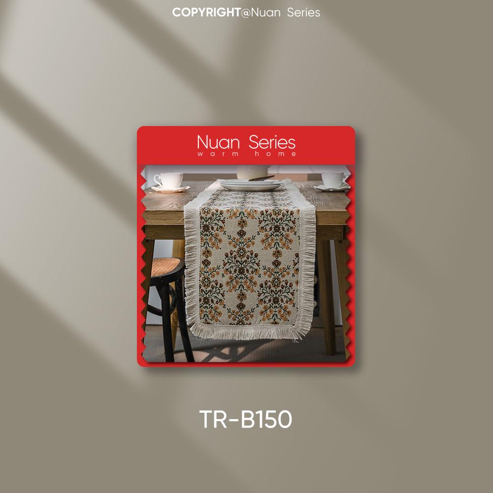 1 Stück Nuan Serie Modische Kunst bedruckte Tischflagge mit Quastenkante Weicher Tischläufer für für Esstischdeko Küche für Heimtisch Heimdeko