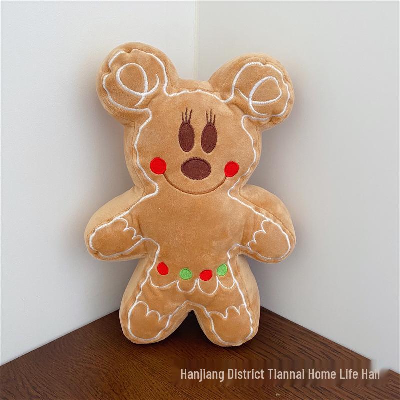 

Gingerbread Man Cartoon Mouse Plush: Soft Hug Pillow & Sleep Companion Doll 22cm Pendant