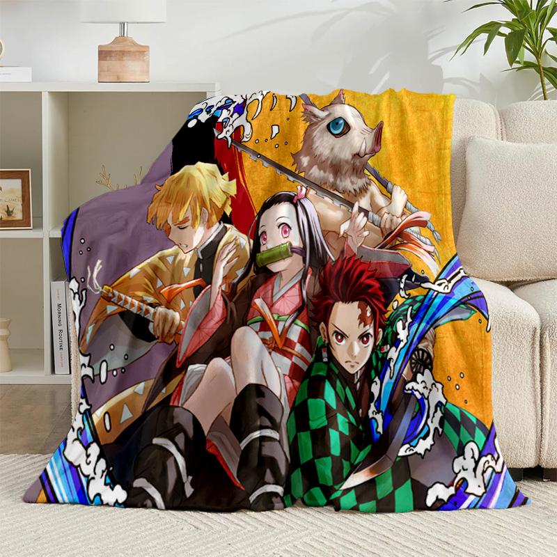 1PC Anime Samurai Warrior Battle Scene Flannel Blanket Suitable for Both Men And Women, Soft Ideal for Beds And Sofa, Birthday Or Christmas Gift