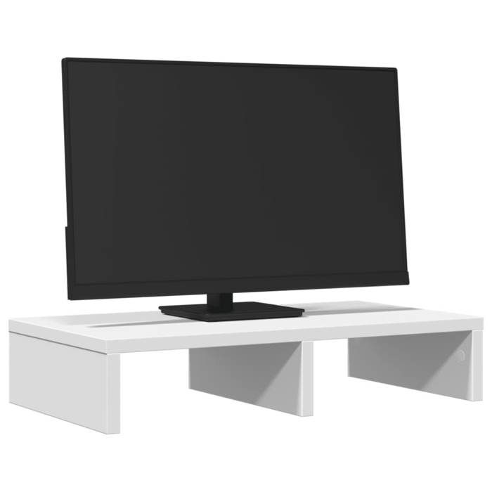 VidaXL Support de moniteur blanc 50x27x10 cm bois d'ingénierie, support de moniteur pour bureau, étagère de moniteur, 854643