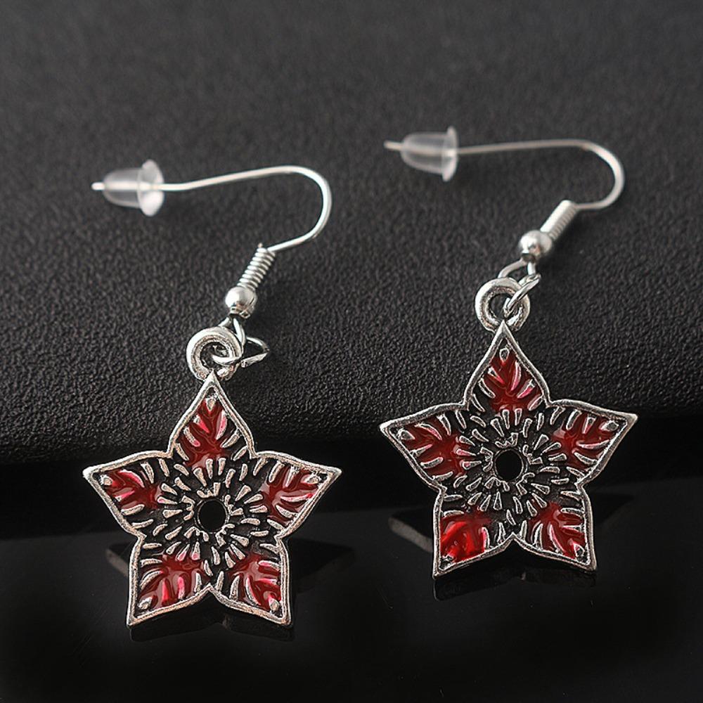 

Strange Stories Flowers Pendant Beads Original Five Pointed Stars Women s Bracelets Bangles DIY Jewelry Gift Women s Earhooks красный