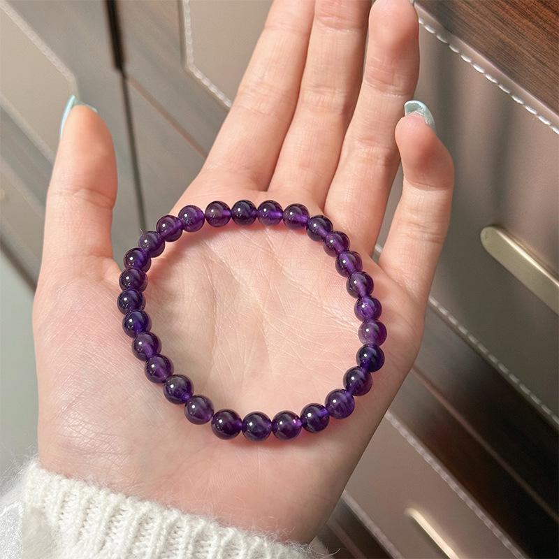 Retro Purple Amethyst Beaded Bracelet: Versatile Handcrafted Luxury Jewelry