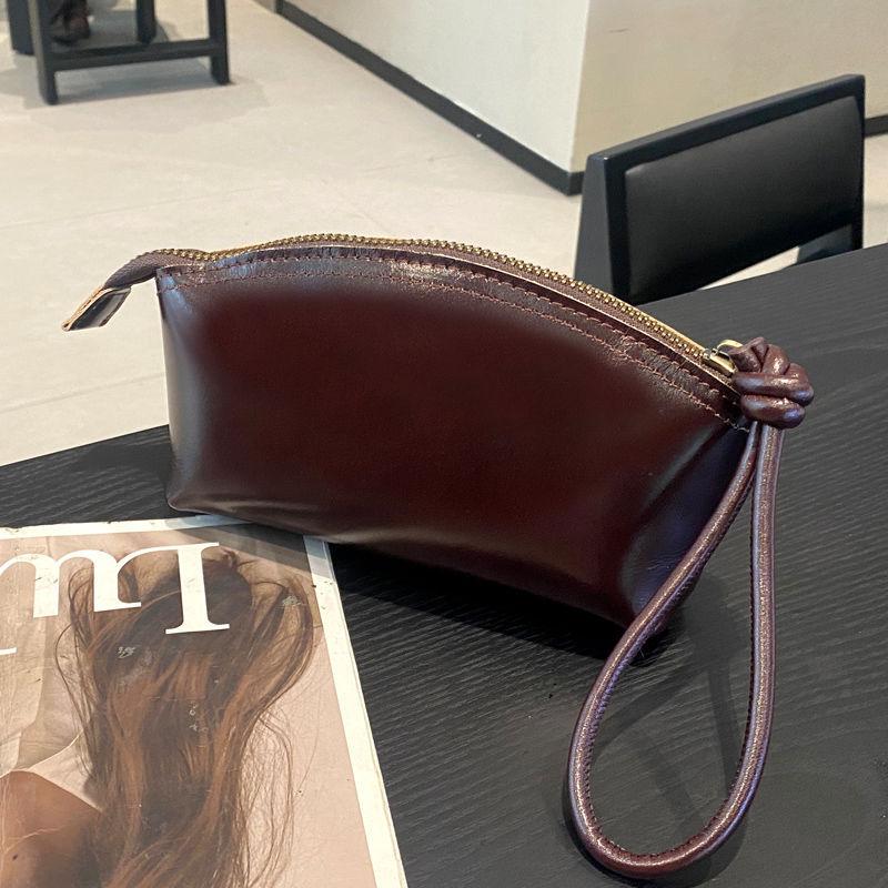 Casual Solid Color Wristlet Purse Handy Minimalist Handbag for On-the-Go Women A1
