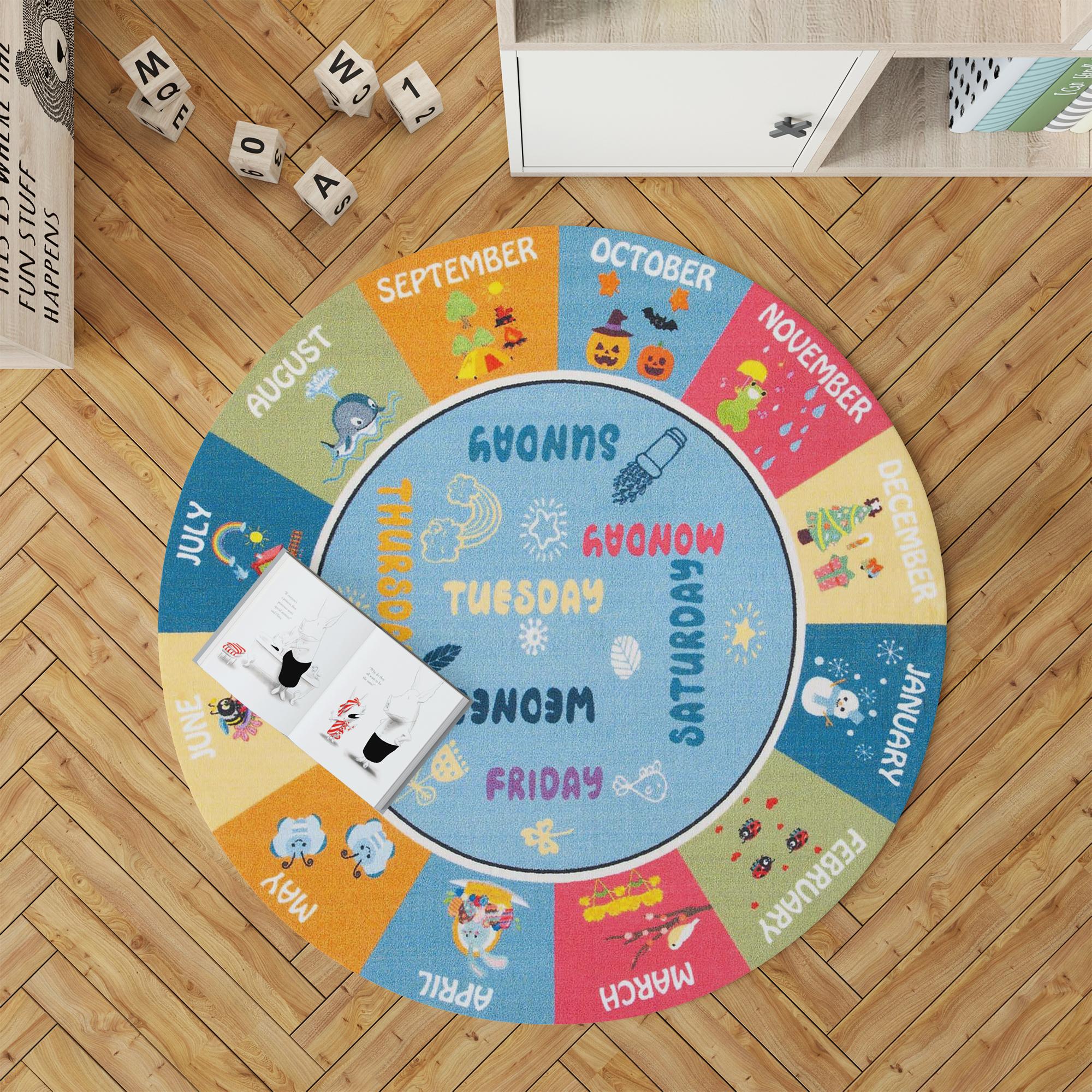 

Декоративным сплетенный хлопком низкопробный сплетенный машиной картины календаря, ковер комнаты тонкого пятна устойчивый Вашабле современный 50 x 50 cm