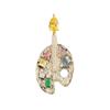 Bo Xin Yun Zirconia Color Palette Brooch - Creative Art Gift Pin & Clothing Accessory Corsage.