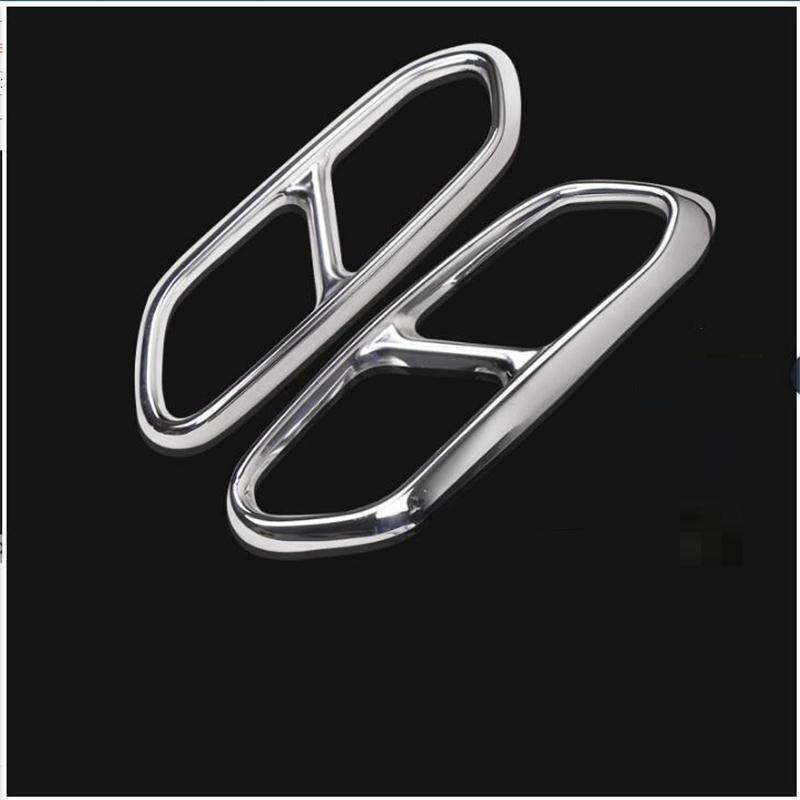 Car-styling 2018    for Volvo Xc60 Tail Throat Decorative Box Xc60 Four Stainless Steel Exhaust Pipe Trim Cover