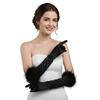 Guanti da Matrimonio Guanti da Ballo di Fine Anno Guanti Lunghi con Piume Bianche per Opere Costume da Ballo di Fine Anno per Donna Accessori