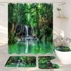 Ocean Beach Shower Curtains And Rugs For Seaside Tropical Landscapes Coconut Trees Cars Hanging Curtains Bath Pad Bathroom Decor