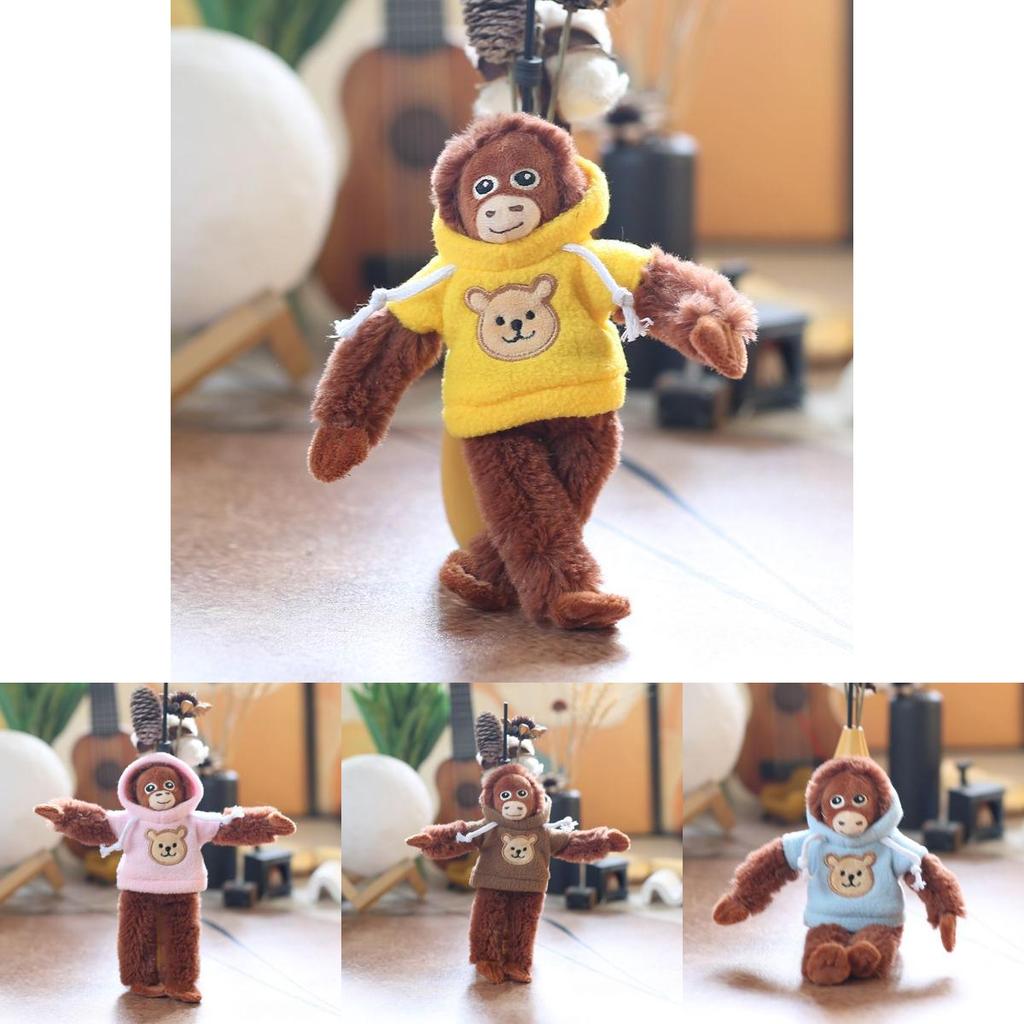 Monkey Plush Toy Pp Cotton Stuffed Animal Keychain Portable Nursery Decor For Toddlers