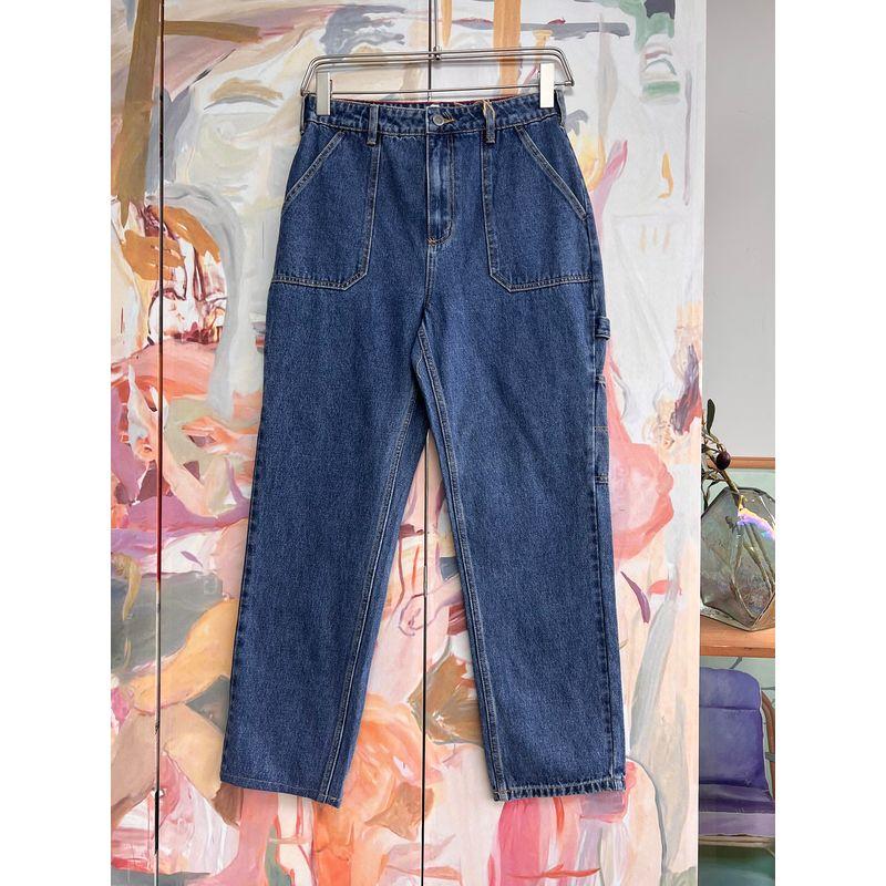 Foreign Trade Original Order RVC * a Stylish Multi-Pocket Workwear Loose Straight-leg Casual All-Matching Jeans Two Colors 1302