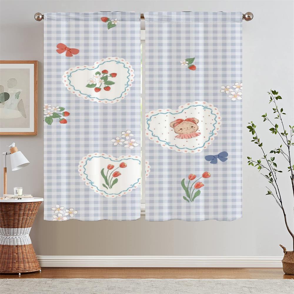 

Шторы для гостиной 2 шт. Бесплатная доставка Милый медведь для дома и украшения Бусины для штор Подхваты для штор Кудри Затемняющие щупальца W50xH70cmx2pcs-CL