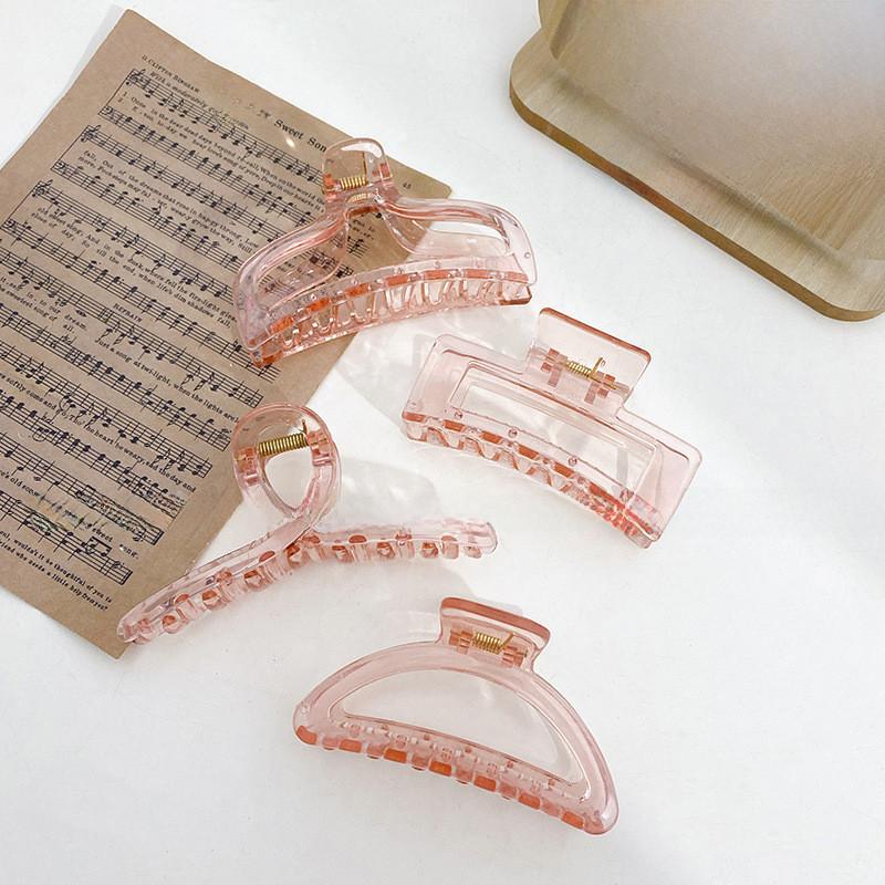 Beautiful Handmade Clear Plastic Hair Claw Clip In Various Colors For Stylish Women