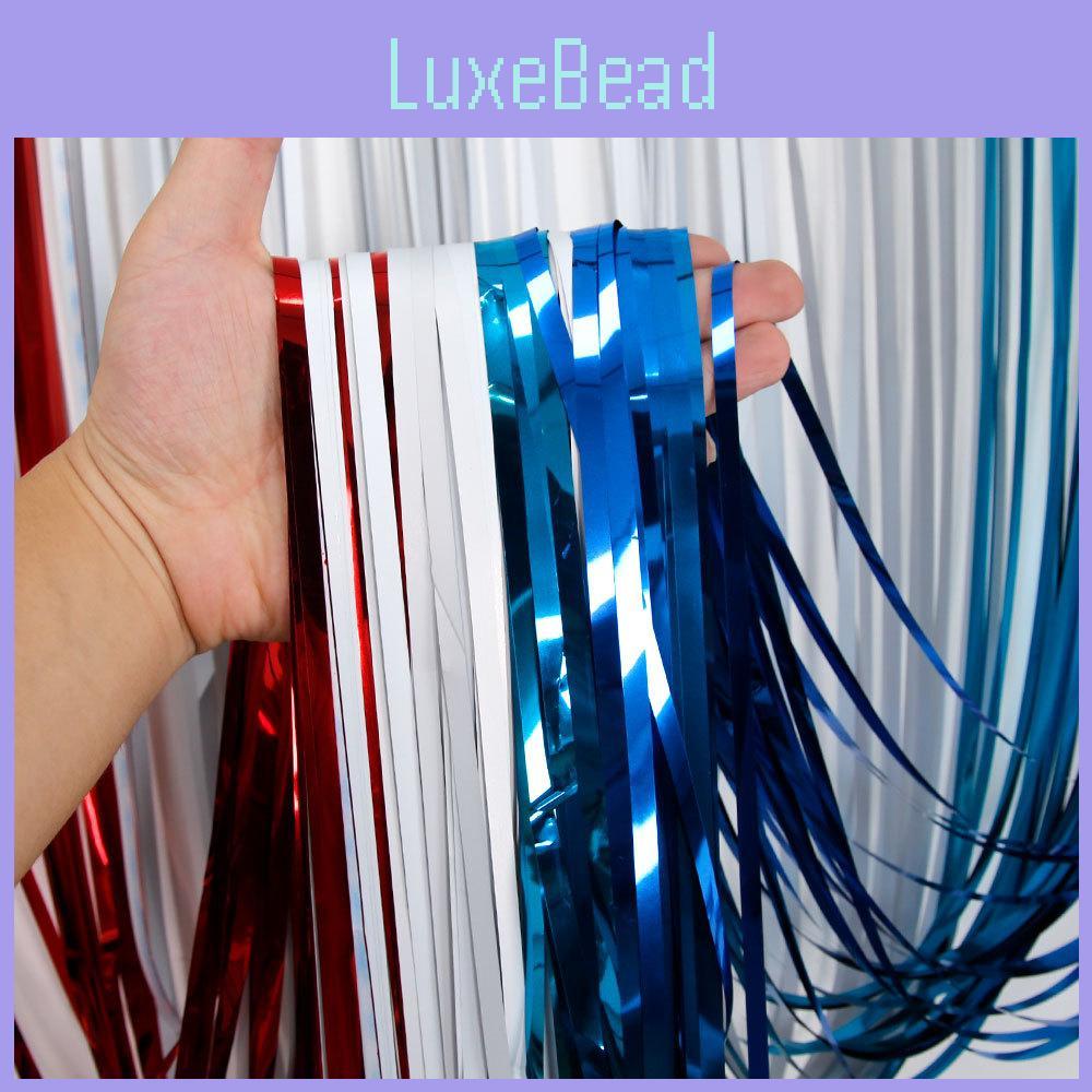 Stylish Red White And Blue 1x2m And 1x4m Independence Day Decoration Tassel Curtains