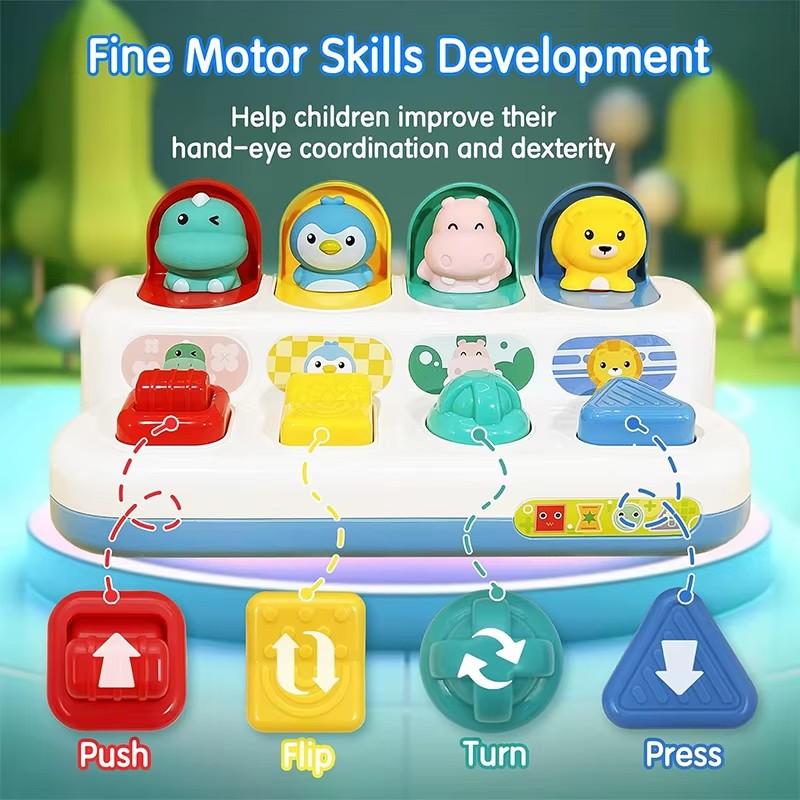 Dinosaur Peekaboo Interactive Game Montessori Pop Up Baby Toy 1 2 3 Years Sensory Development Educational Toys For Boys Girls