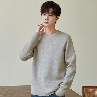 Autumn and Winter Inner Sweater Solid Color High-end Crew Neck Sweater Loose Trend Casual Men's Knitted Sweater